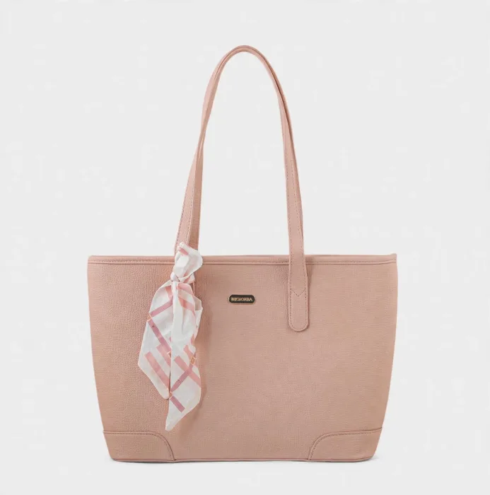 Stylish Blush Pink Tote Bag For Women Office Use photo 1