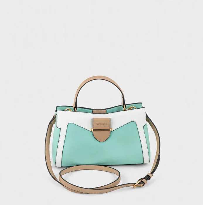 Mint White Color Block Top Handle Crossbody Bag photo 1