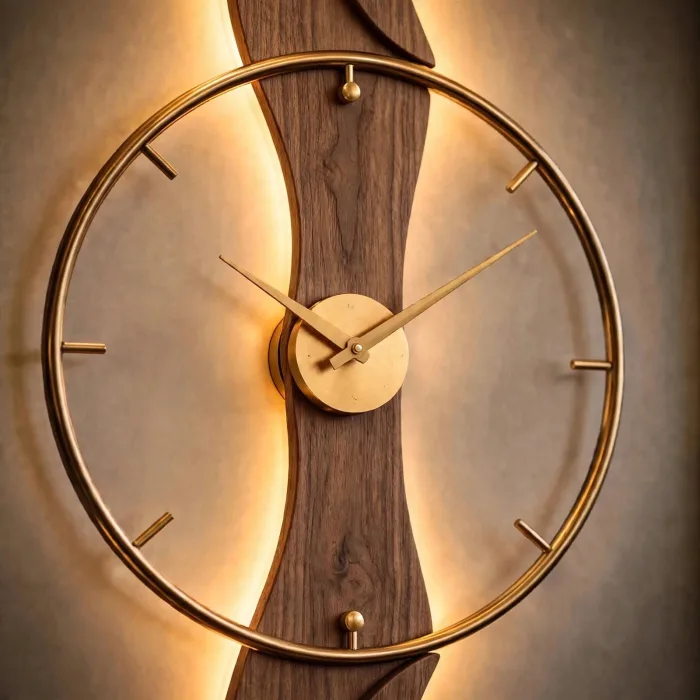 Large Modern Wavy Wall Clock Minimalist Living Room photo 9