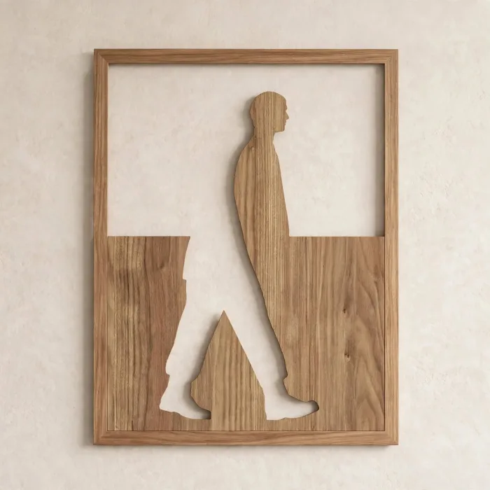 Minimalist Walking Man Illuminated Silhouette Wall Art Decor photo 9
