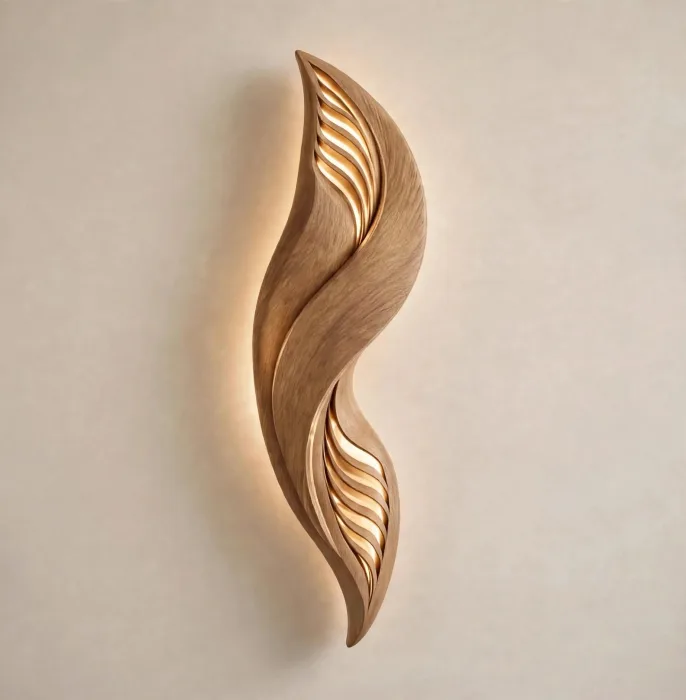 Modern Wall Art Light Sculptural Decorative Sconce Decor photo 9