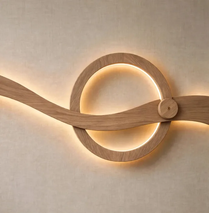 Minimalist LED Wall Sculpture Modern Bedroom Decor Light photo 9