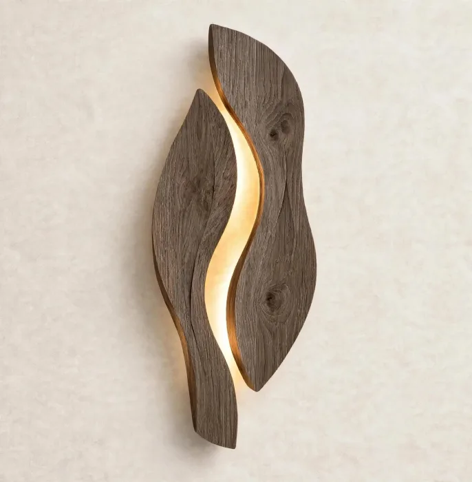 Modern Leaf Wall Sconce Sculptural Living Room Light photo 9