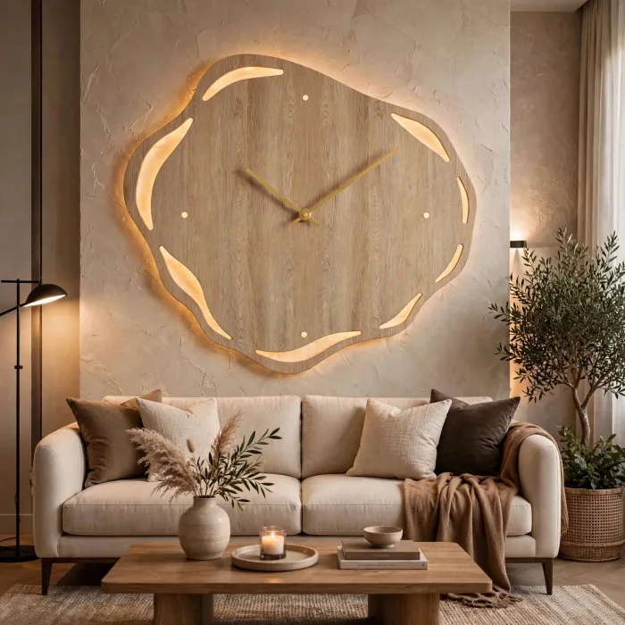 Large Organic Wall Clock Modern Living Room photo 10