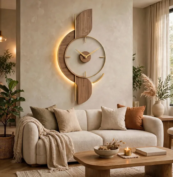 Large Modern Decorative Wall Clock Minimalist Living Room photo 10
