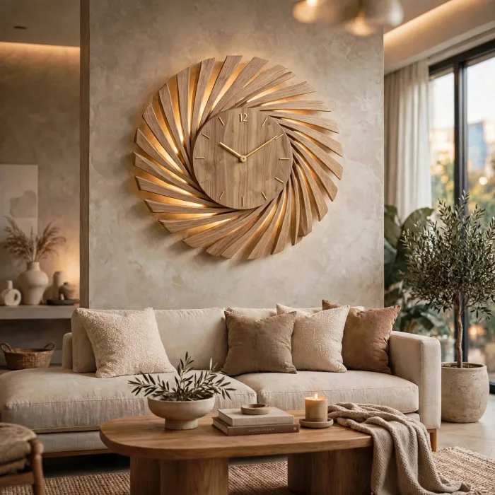 Large Modern Wall Clock With Light Decor photo 10