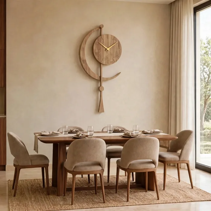 Crescent Moon Wall Clock Large Modern Decor photo 10