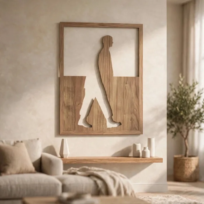 Minimalist Walking Man Illuminated Silhouette Wall Art Decor photo 10