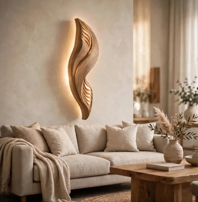 Modern Wall Art Light Sculptural Decorative Sconce Decor photo 10