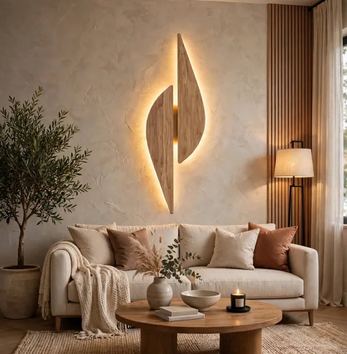 Modern Sculptural Wall Light Minimalist Ambient Art Decor photo 10