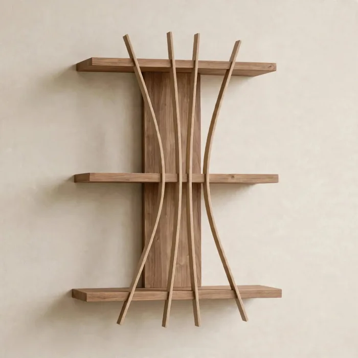 Minimalist Floating Wall Shelf Modern Decor Art photo 10