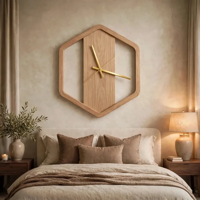 Modern Large Hexagon Wall Clock For Living Room photo 11