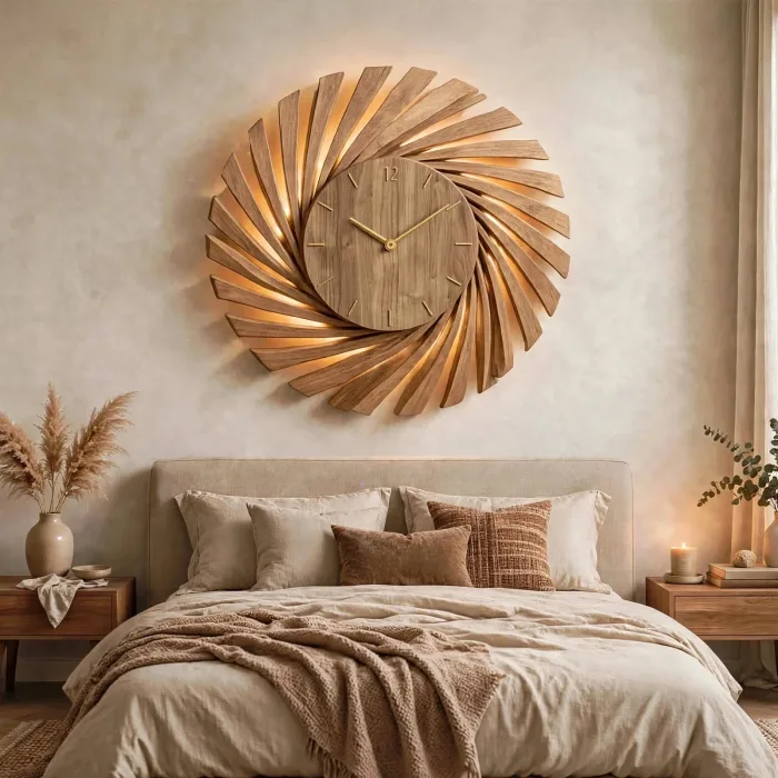 Large Modern Wall Clock With Light Decor photo 11