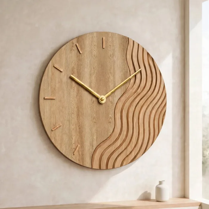 Large Modern Wall Clock With Ambient Light Decor photo 11