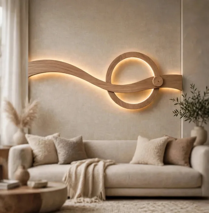Minimalist LED Wall Sculpture Modern Bedroom Decor Light photo 11