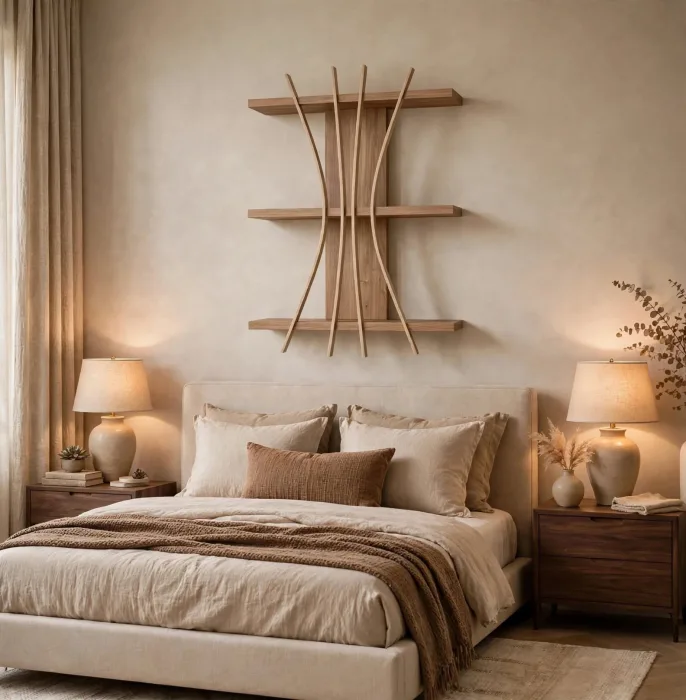 Minimalist Floating Wall Shelf Modern Decor Art photo 11