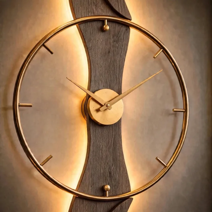 Large Modern Wavy Wall Clock Minimalist Living Room photo 12