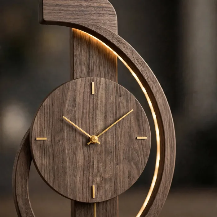Minimalist Large Wall Clock with Light Pendulum photo 12