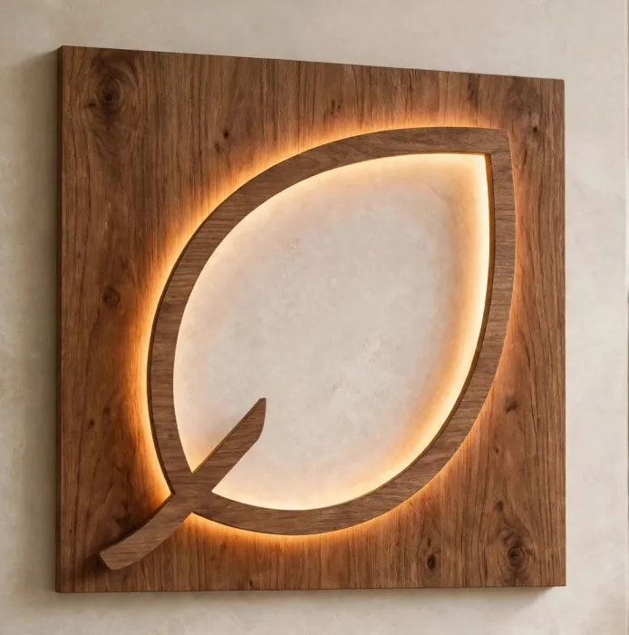 Large Illuminated Leaf Wall Art Modern Home Decor photo 12