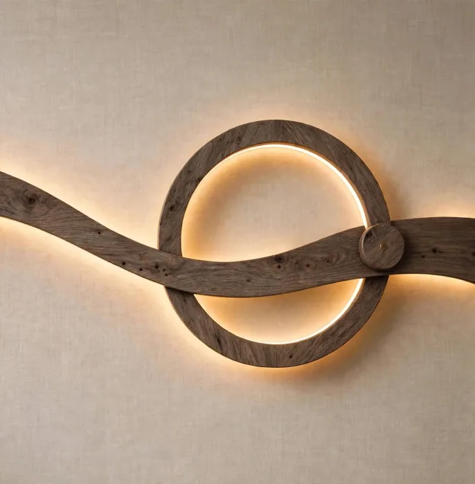 Minimalist LED Wall Sculpture Modern Bedroom Decor Light photo 12
