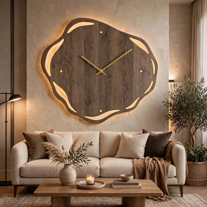 Large Organic Wall Clock Modern Living Room photo 13