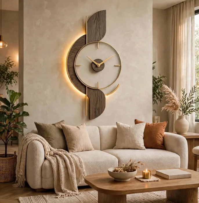 Large Modern Decorative Wall Clock Minimalist Living Room photo 13