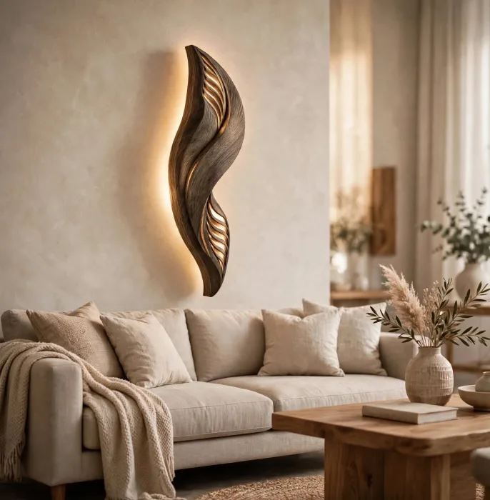 Modern Wall Art Light Sculptural Decorative Sconce Decor photo 13