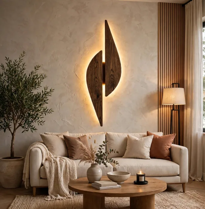 Modern Sculptural Wall Light Minimalist Ambient Art Decor photo 13