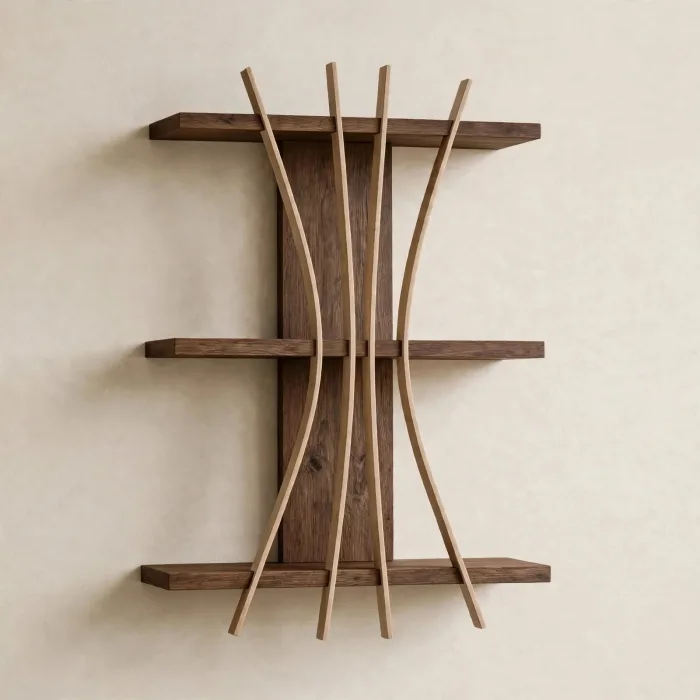 Minimalist Floating Wall Shelf Modern Decor Art photo 13