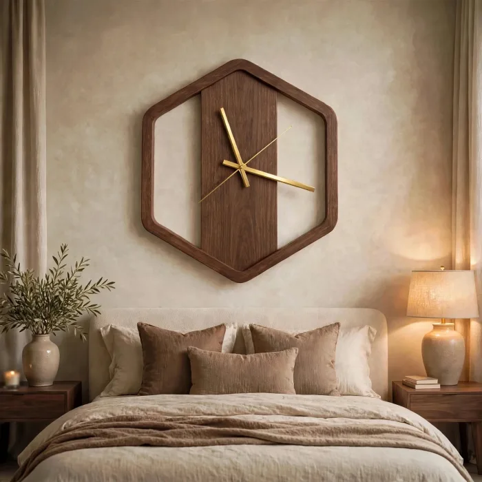 Modern Large Hexagon Wall Clock For Living Room photo 14