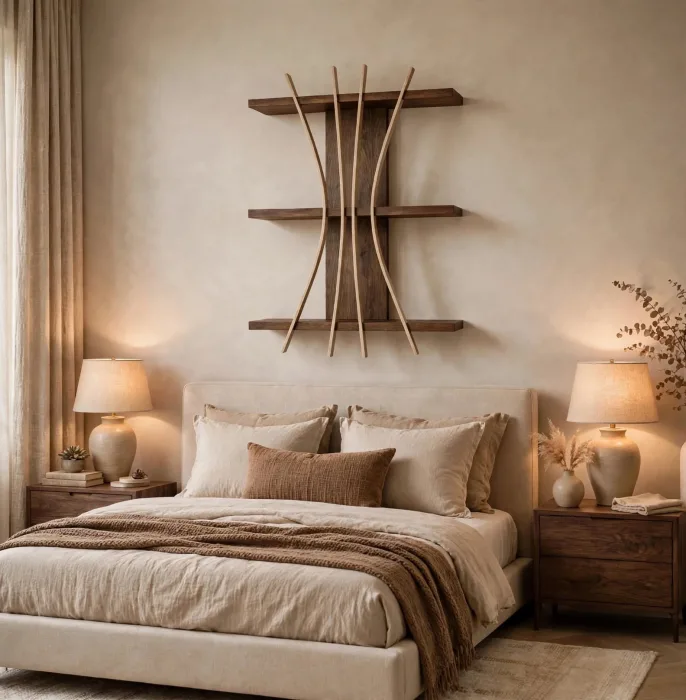 Minimalist Floating Wall Shelf Modern Decor Art photo 14