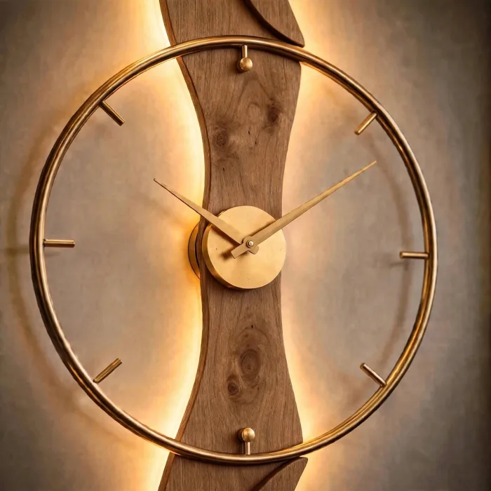 Large Modern Wavy Wall Clock Minimalist Living Room photo 15