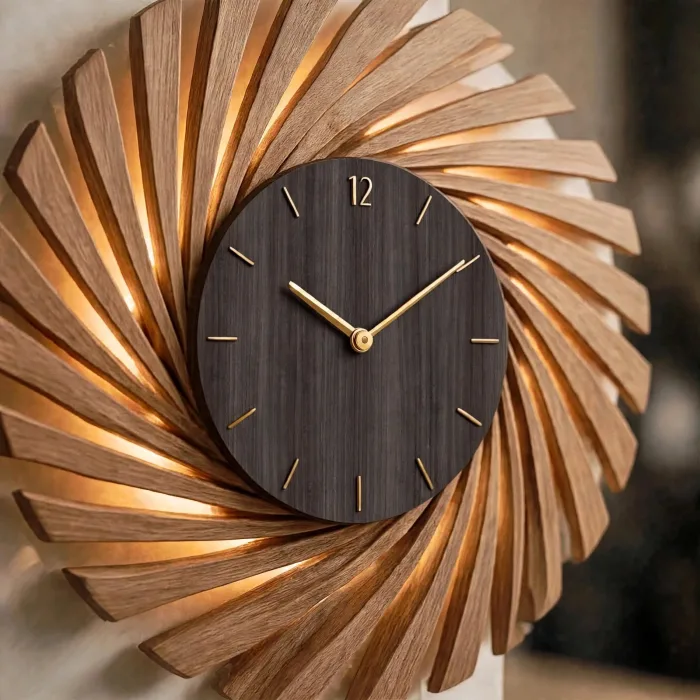 Large Modern Wall Clock With Light Decor photo 15