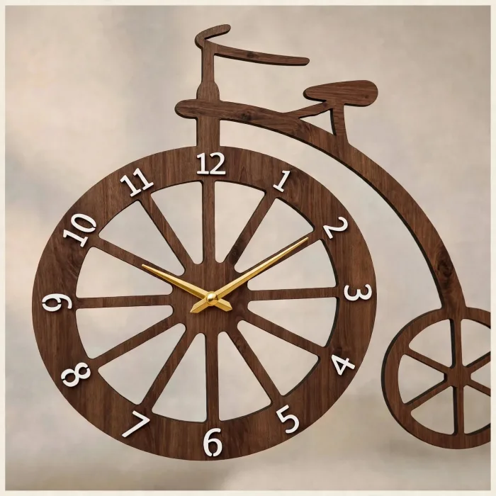 Unique Bicycle Wall Clock Large Modern Home Decor photo 15