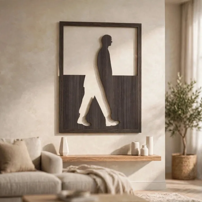 Minimalist Walking Man Illuminated Silhouette Wall Art Decor photo 16