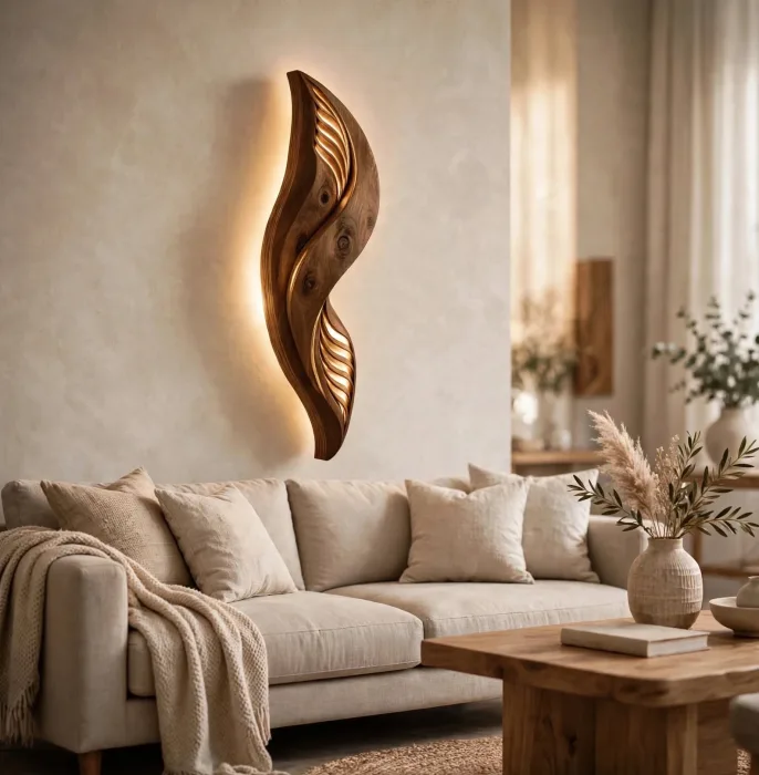Modern Wall Art Light Sculptural Decorative Sconce Decor photo 16