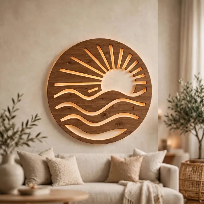 Boho Sun Wave Wall Art Coastal Sunrise Decor photo 16