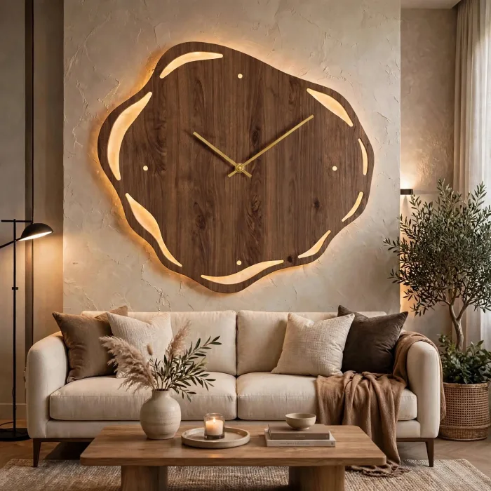 Large Organic Wall Clock Modern Living Room photo 17