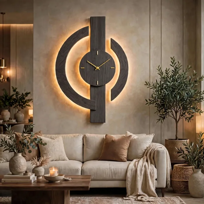 Large Minimalist Wall Clock Modern Living Room Decor photo 17