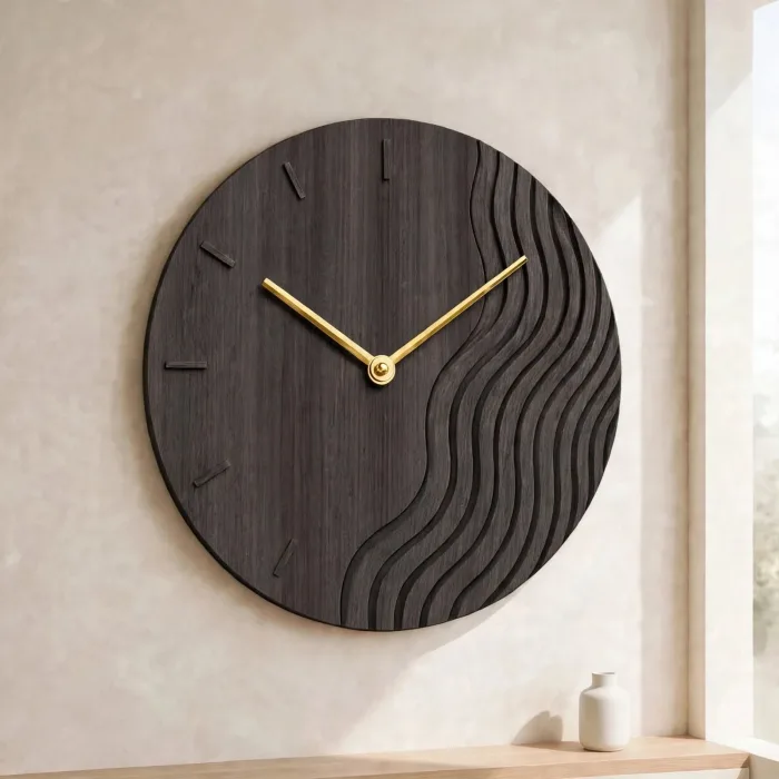 Large Modern Wall Clock With Ambient Light Decor photo 17