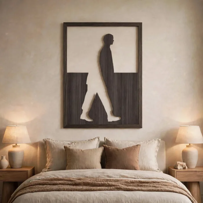 Minimalist Walking Man Illuminated Silhouette Wall Art Decor photo 17