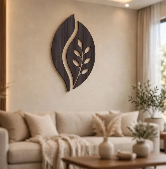 Modern Leaf Wall Art Lighted Minimalist Home Decor photo 17