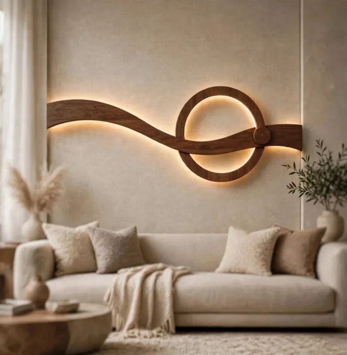 Minimalist LED Wall Sculpture Modern Bedroom Decor Light photo 17