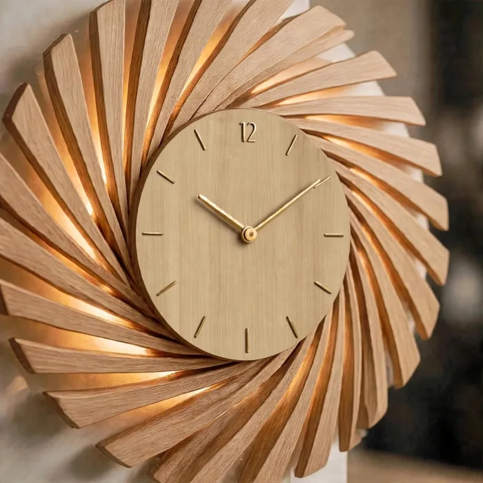 Large Modern Wall Clock With Light Decor photo 18