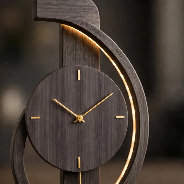 Minimalist Large Wall Clock with Light Pendulum photo 18