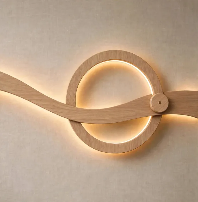 Minimalist LED Wall Sculpture Modern Bedroom Decor Light photo 18
