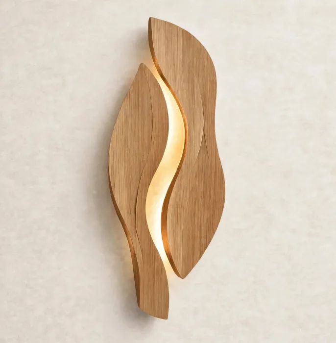Modern Leaf Wall Sconce Sculptural Living Room Light photo 18