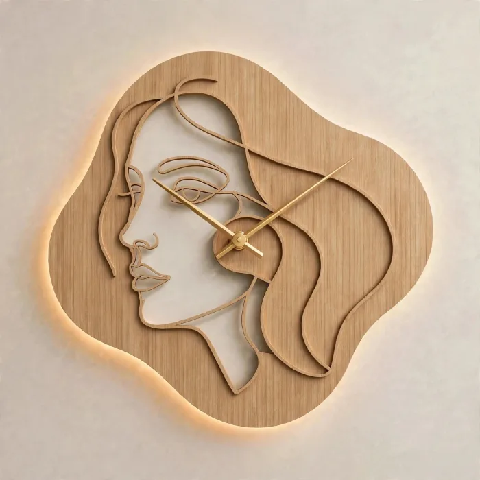 Abstract Face Wall Clock Modern Aesthetic Home Decor photo 20
