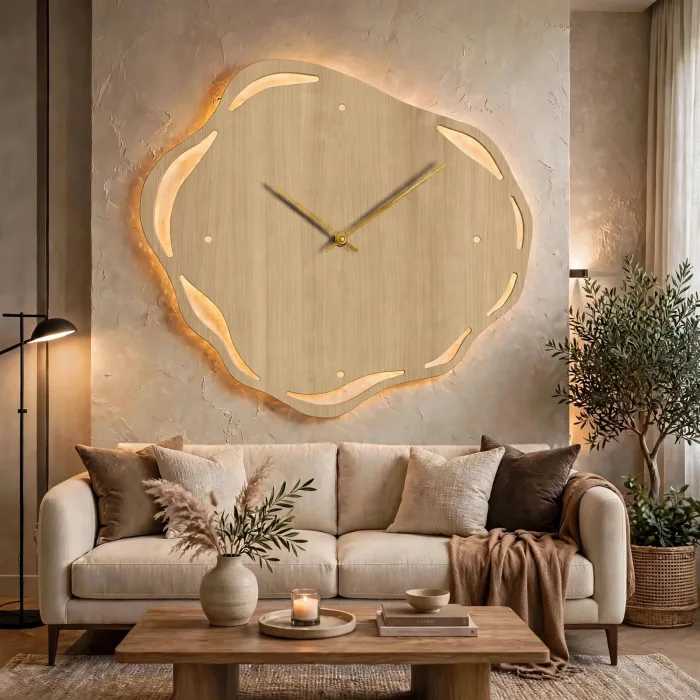 Large Organic Wall Clock Modern Living Room photo 19