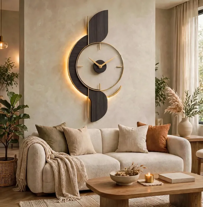 Large Modern Decorative Wall Clock Minimalist Living Room photo 19